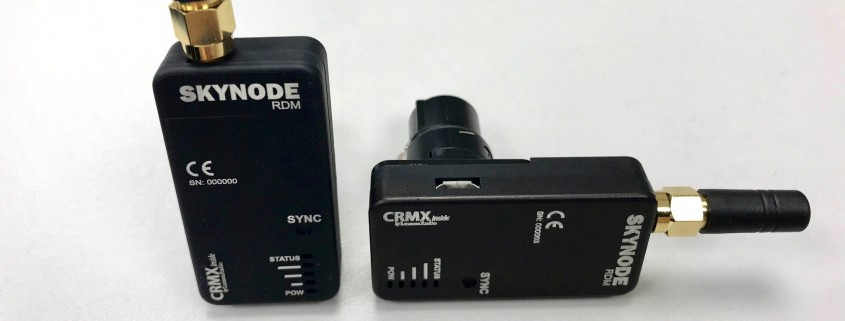 The SkyNode Remote Device Management micro-radio DMX receiver.
